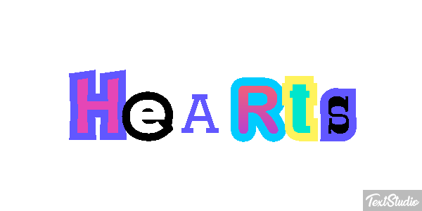 Hearts Efecto de texto