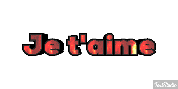 Je t'aime Effet de texte