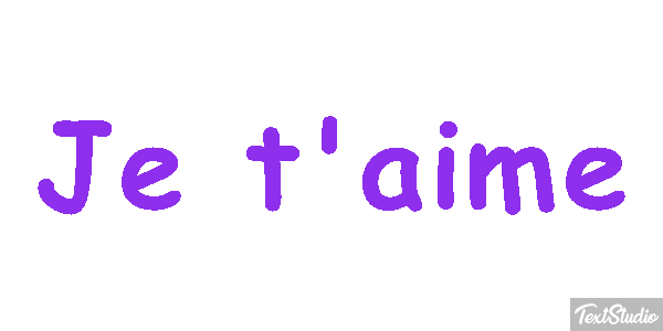 Je t'aime Effet de texte