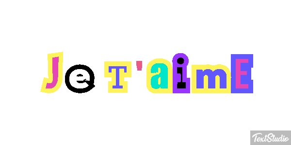 Je t'aime Effet de texte