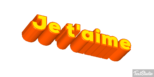 Je t'aime Effet de texte
