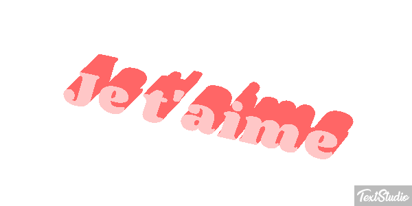 Je t'aime Effet de texte