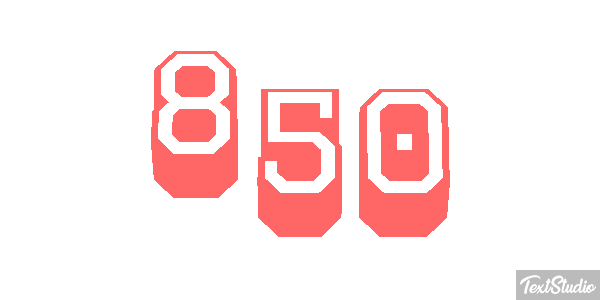 850 Tekst effect