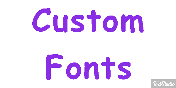 Custom Fonts Efeito do texto