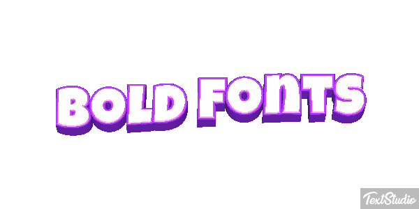 Bold Fonts Text effect