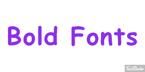 Bold Fonts Text effect