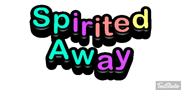 Spirited Away Efeito do texto