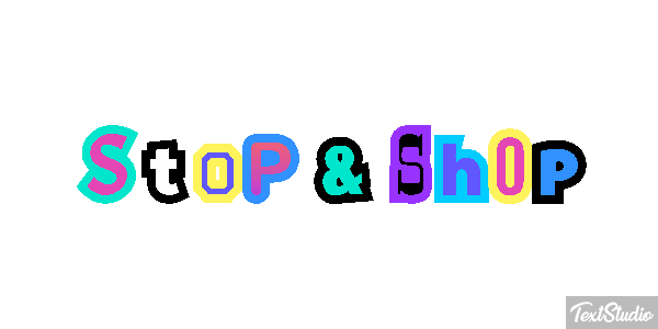Stop & Shop Text effect