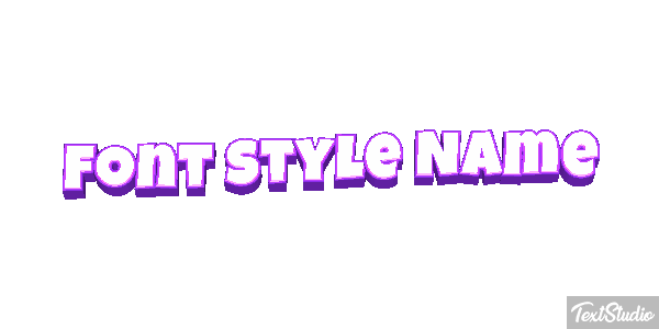 Font Style Name Effetto testo