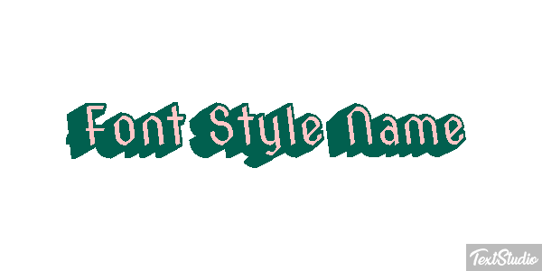Font Style Name Effetto testo