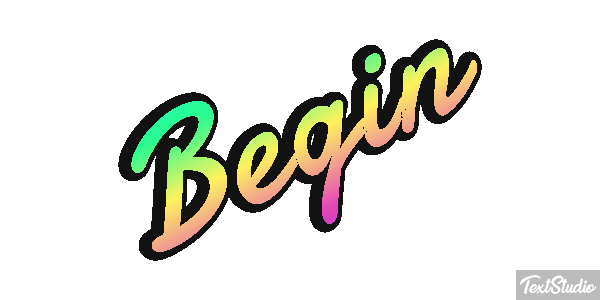 Begin Text effect
